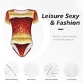 thumbnail image 4 of Fotbe Red Gold Glitter Body de Mujer con Cuello Redondo y Mangas Cortas, Sin Mangas Ajustado, Suave, Cómodo y Básico-Large, 4 of 7