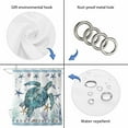 thumbnail image 3 of Coastal Turtle Shower Curtain Set - Standard 72" x 72" Washable Bathtub Curtain with 12 Hooks, Nautical Starfish Coral Jellyfish Stripes Waterproof Fabric Stall Shower Curtains for Bathroom Décor, 3 of 6