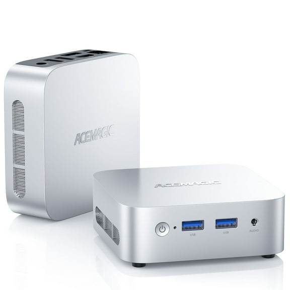 NIPOGI V1 Mini Desktop Computer, Intel n97, 16GB RAM, 256GB SSD, Silver, New