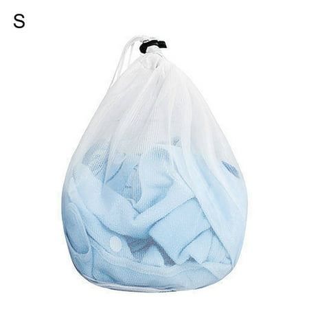 

HUAQUE Laundry Bag Solid Color Drawstring Closure Polyester Anti-Pilling Mesh Wash Bag for Washing Machine