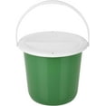 thumbnail image 2 of Plastic Coin Collection Bucket with Removable lid and Handle Charity Donation Collection Money Box Pail for Fundraising with top Slot for Tickets raffles and Money 7.5" Hx8.3 DiameterGreen 4 Pack, 2 of 4