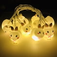 thumbnail image 1 of Fiudx Ofertas relámpago Cadena de luces LED con forma de conejito de Pascua, 10 luces, 1,65 m, carga USB, para decoración, 1 of 4