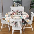 thumbnail image 2 of Dogs with Party Hats and Flowers Round Tablecloth 60"x60",Wrinkle Wipeable Table Cloth for Kitchen Dining Room Picnic Patio Party, 2 of 6