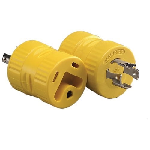 Adaptateur de Cordon d'Alimentation Maro 128A pour Connecter l'Entrée d'Alimentation du VR à la Source d'Alimentation du Générateur; Mâle 20 A vers Femelle 30 A; Polarisé pour Utilisation avec VR Seulement; Sans Verrouillage; Sans Extrémité Éclairée