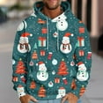 thumbnail image 2 of VBTAPA Mens Oversized Fleece Hoodie 2024 Trendy Christmas Printed Hooded Sweatshirt Drop Shoulder Long Sleeve Drawstring Pullover Hoodies with Kangaroo Pocket Flash Deals Today Multicolor M, 2 of 6