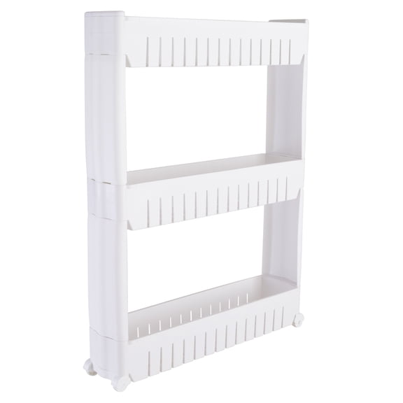 Simplify 3 Tier Slim Plastic Slide Out 21.4" L  Storage Cart in White