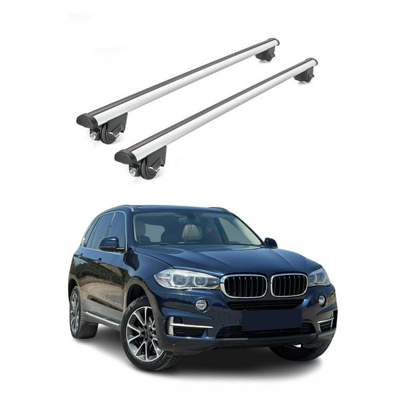 220 Lbs Luggage Roof Rack Cross Bars for BMW X5 F15 2014-2018 Alu Silver 2x