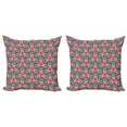 thumbnail image 1 of Ambesonne Geometric Throw Pillow Cover 2 Pack, Oval Mosaic, 18", Red Black, 1 of 2