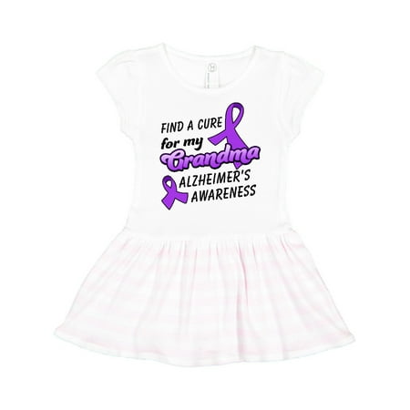 

Inktastic Alzheimer s Awareness Find a Cure for my Grandma Gift Toddler Girl Dress