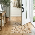 thumbnail image 2 of ODIKA 2'x3' Beige Geometric Shadow Stripe Gold Washable Accent Rug Modern Abstract Design With Ornamental Balanced for Bedroom, Nursery, RV, Pet Friendly, Bedside Mat, 2 of 7