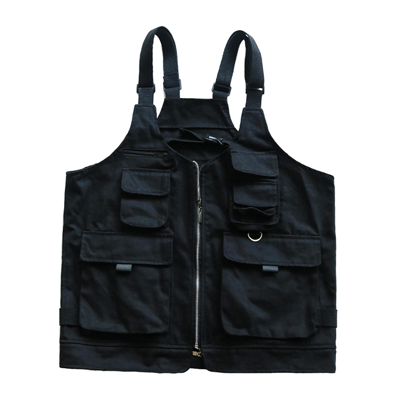 Barbecue Apron Portable Outdoor Camping Vest for Backpacking Garden Hiking A Black