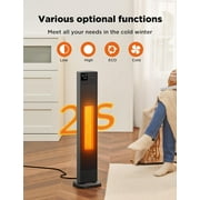 Pelonis 30 Tower Heater, Ceramic, Indoor Electric, Oscillating, 1,500 Watts, Remote Control, Black
