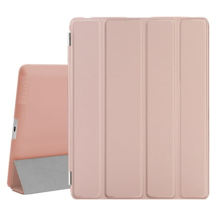TKOOFN iPad Case for Apple iPad 2 3 4 Magnetic Leather Ultra Slim Light Weight Trifold Smart (Best Slim Ipad 4 Case)