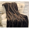 thumbnail image 2 of Plutus Fancy Brown Mink Handmade Luxury Throw Throw 36W x 60L, 2 of 2