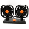 thumbnail image 2 of Ventilador de refrigeración de coche de doble cabezal, ventilador de encendedor de cigarrillos portátil silencioso giratorio de 360 grados de alta potencia para camión, SUV, RV, ATV, barco, 2 of 8