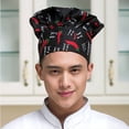 thumbnail image 2 of Unisex Hat Black Professional Elastic Women Men Pleated Work Cap Kitchen Cooking Baker Chef Hat, 2 of 5