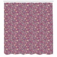 thumbnail image 3 of Floral Shower Curtain, Abstract English Garden Themed Swirling Flower Curls Repetitive Pattern, Fabric Bathroom Set with Hooks, 69W X 75L Inches Long, Pale Fuchsia Multicolor, by Ambesonne, 3 of 3