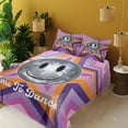 thumbnail image 2 of Ambesonne Emoji Fitted & Top Sheet Set with Shams, Time to Dance Disco Ball Fun, Pink Purple Orange, 2 of 5