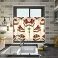 thumbnail image 4 of Yayeee Kitchen Curtains Tier Pair Light Filtering 27"x24" Rod Pocket Short Cafe Window Panel, Strawberry Cake, 4 of 7