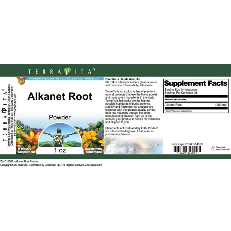 TerraVita Alkanet Root Powder, (1 oz, 3-Pack, Zin: 514529) 