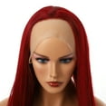 thumbnail image 4 of Unique Bargains Lace Front Wigs Long Straight Hair Wine Red, 4 of 8