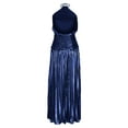 thumbnail image 5 of Einccm Women Halterneck Backless Maxi Dress Sleeveless Solid Casual Long Dress with V Neck and Slit Hem for Summer Beach Vacation Parties Weddings, 5 of 8