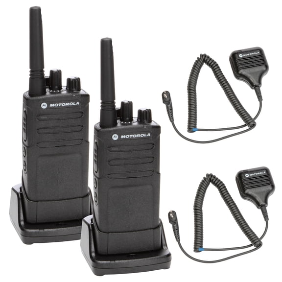 Motorola RMU2080 On-Site Rugged Two-Way Business Radio (RMU2080) HKLN4606 Remote Speaker Mic (2-Pack)