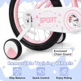 thumbnail image 2 of Enjoyrun 16" Kids Bike,Girls Bike with Training Wheels,Basket and Doll Seat,Bicycle for Children Ages 5-8,Pink, 2 of 7