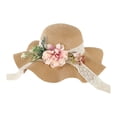 thumbnail image 1 of Sombrero de paja DIY con flores artificiales, transpirable, para uso doméstico, para niñas, vacaciones, manualidades, para exteriores, a moda, Estilo F, 1 of 9