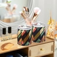 thumbnail image 3 of Yayeee 2 Pack Qtip Holder Bathroom Cotton Swab Canister with Lid Clear Dispenser Set, Green Geometric, 3 of 6