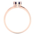 thumbnail image 4 of 1.25 ct Heart Cut Simulated Blue Sapphire Solitaire 18K Rose Gold Womens Engagement Ring, 4 of 5