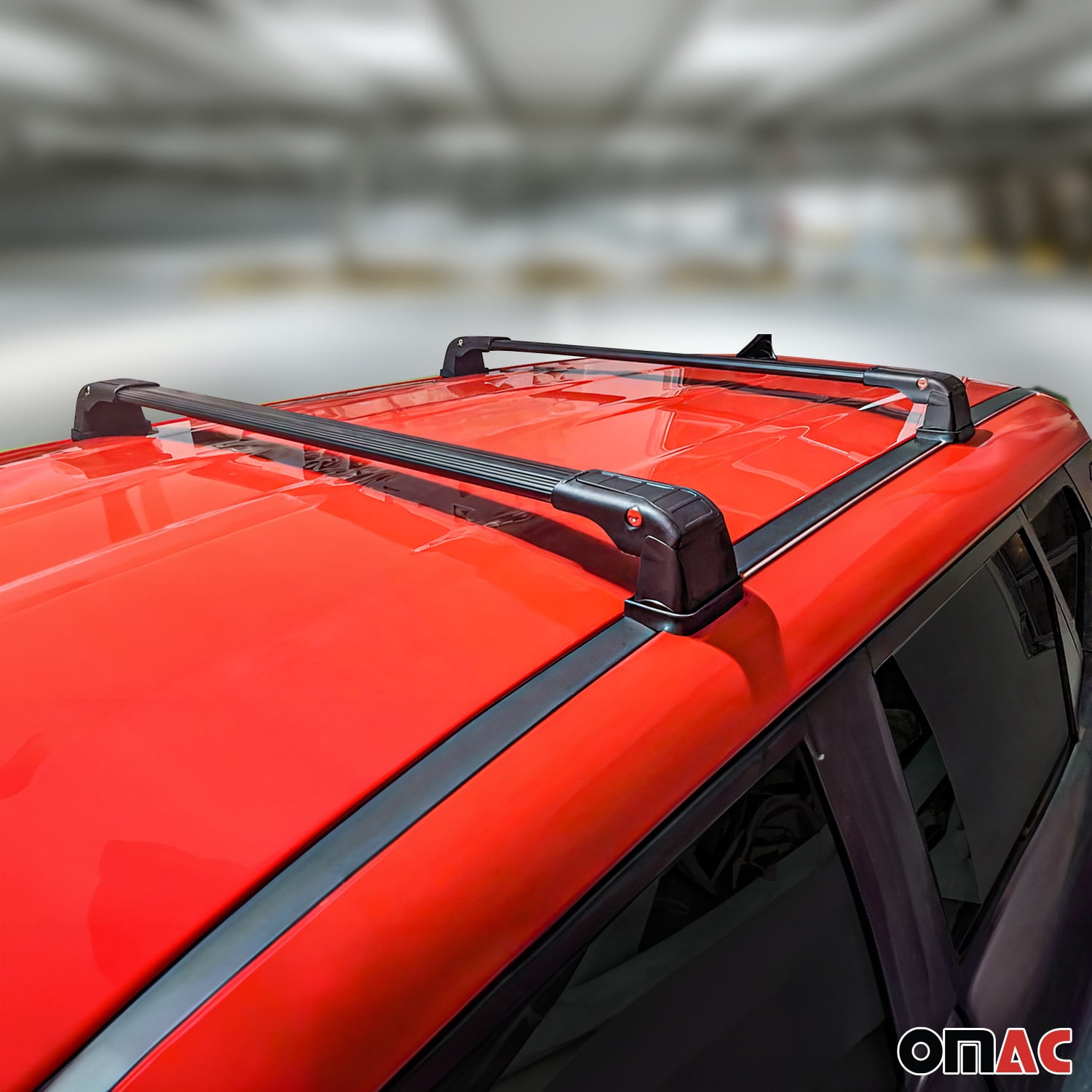 Omac USA 1204926B Wing Roof Rack Cross Bar for 2012-2019 BMW 3 Series F30, Black - 2 Piece