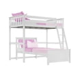 thumbnail image 3 of Max & Lily Solid Wood L-Shaped Bunk Bed Twin over Twin for Kids, White, 3 of 11