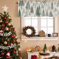 thumbnail image 3 of Kitchen Curtain Valance 42"x12",Blackout Rod Pocket Valances Green Christmas Tree Seamless Small Window Treatment Panel for Living Room Bedroom Windows,Retro Linen, 3 of 9