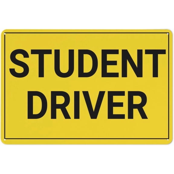 Student Driver Sign Outdoor, Uv Printed Rust Free Aluminum 12 X 8 In,Yard Sign For Home, Business, Driveway Alert