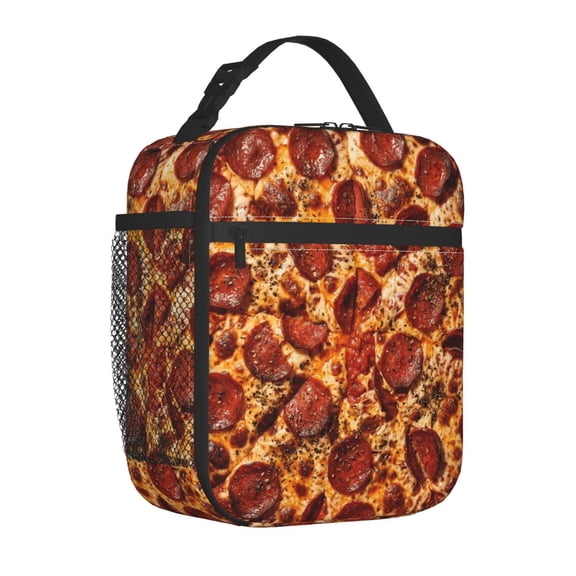 Pizza Insulated Lunch Box Reusable Lunch Bag Women Men Cooler Tote Bag For Work Picnic Office,Travel, Outdoors