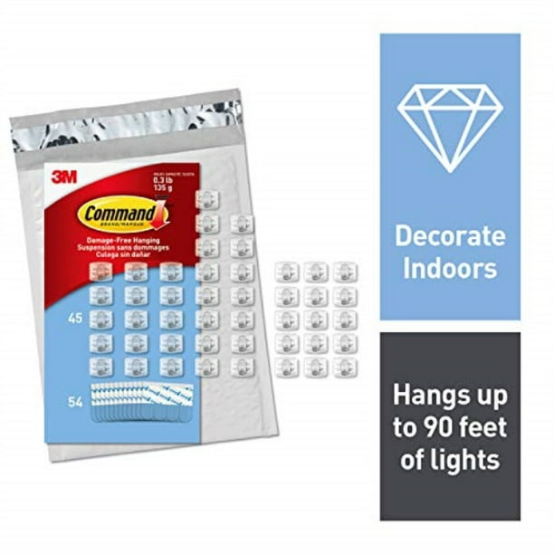 command by 3m dorm light clips, clear, great for hanging string lights