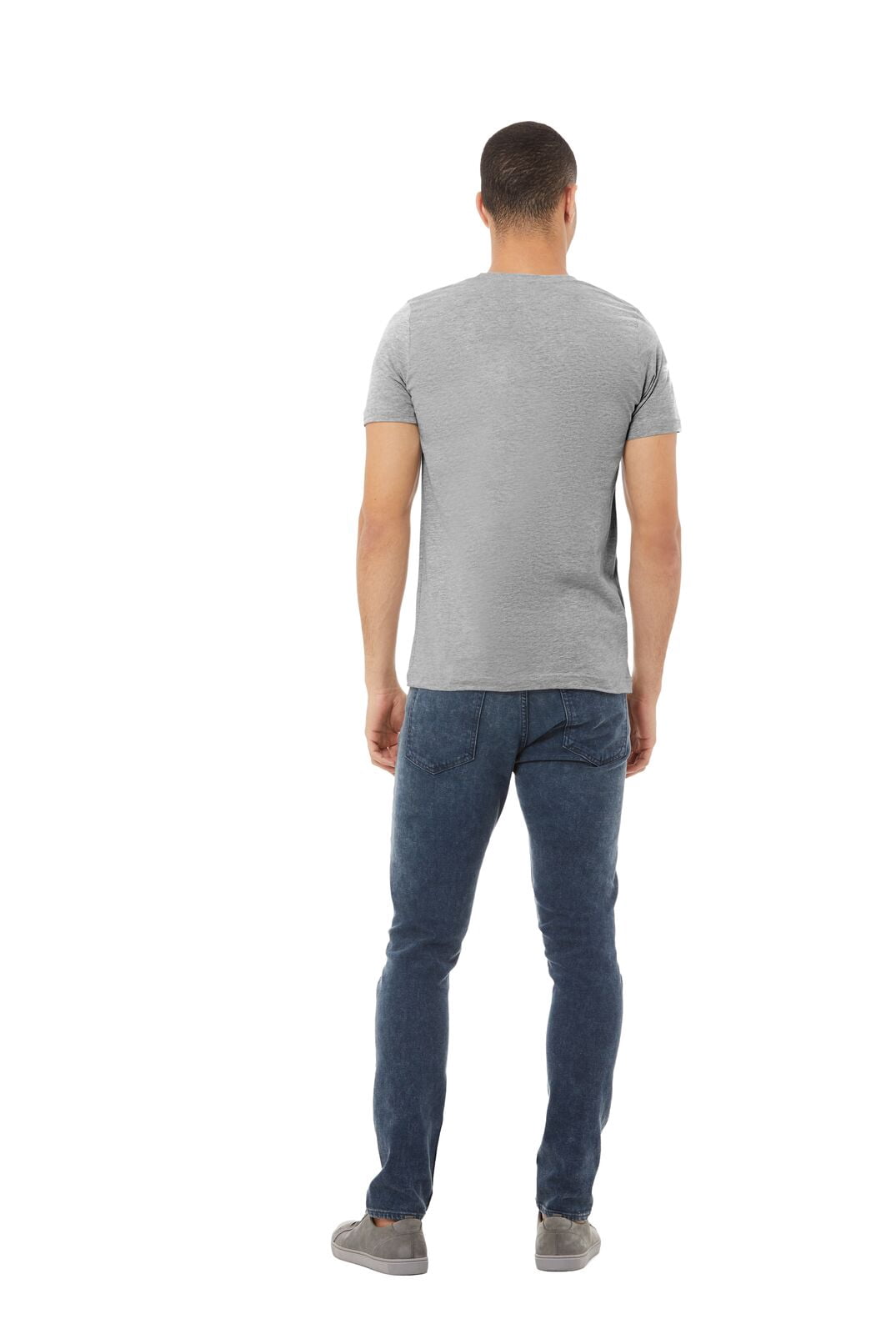 BELLA+CANVAS Adult Crew Neck Personalized T-Shirt, Create Your Own Designs, Athletic Heather, Large, Unisex