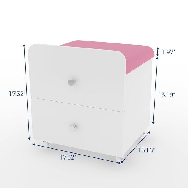 Kojooin Tabouret de Coiffeuse Moderne avec Tiroir de Rangement, Chaise de Coiffeuse Rembourrée sur Roulettes