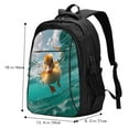 thumbnail image 2 of Lafuoo Underwater Swimming Duck Pattern USB Backpack, Multi-Pocket Laptop Backpack, Unisex Travel Backpack for Office, Work-One Size, 2 of 7