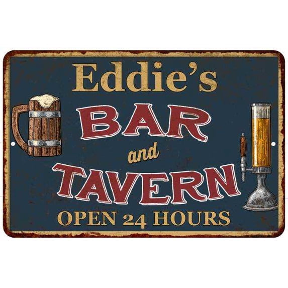 Eddie's Green Bar & Tavern Rustic Sign Decor 8x12 208120047257