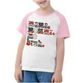 thumbnail image 2 of Boys Girls Independence Day Patriotic Tops Summer USA Flag Star Stripe Printed Tees Raglan Sleeve Casual Short Sleeve Pink 9-10 Years, 2 of 7