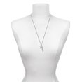 thumbnail image 3 of Delight Jewelry Silvertone Large Cat Face Silvertone Mother Daughter Bar Charm Necklace, 23", 3 of 4