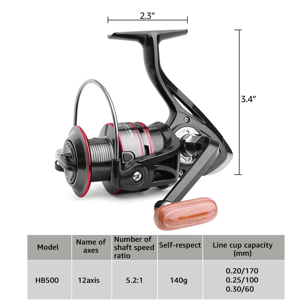 Heavy Duty Spinning Reel Saltwater Offshore Fishing Reel Max Drag 18lbs HB500-HB6000