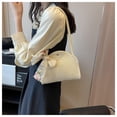 thumbnail image 4 of Xiao Hua Bolso de hombro tejido para mujer, bolso de mano y neceser, elegante bolso de playa de verano, 21,6 x 5 x 18 cm (blanco)., 4 of 4