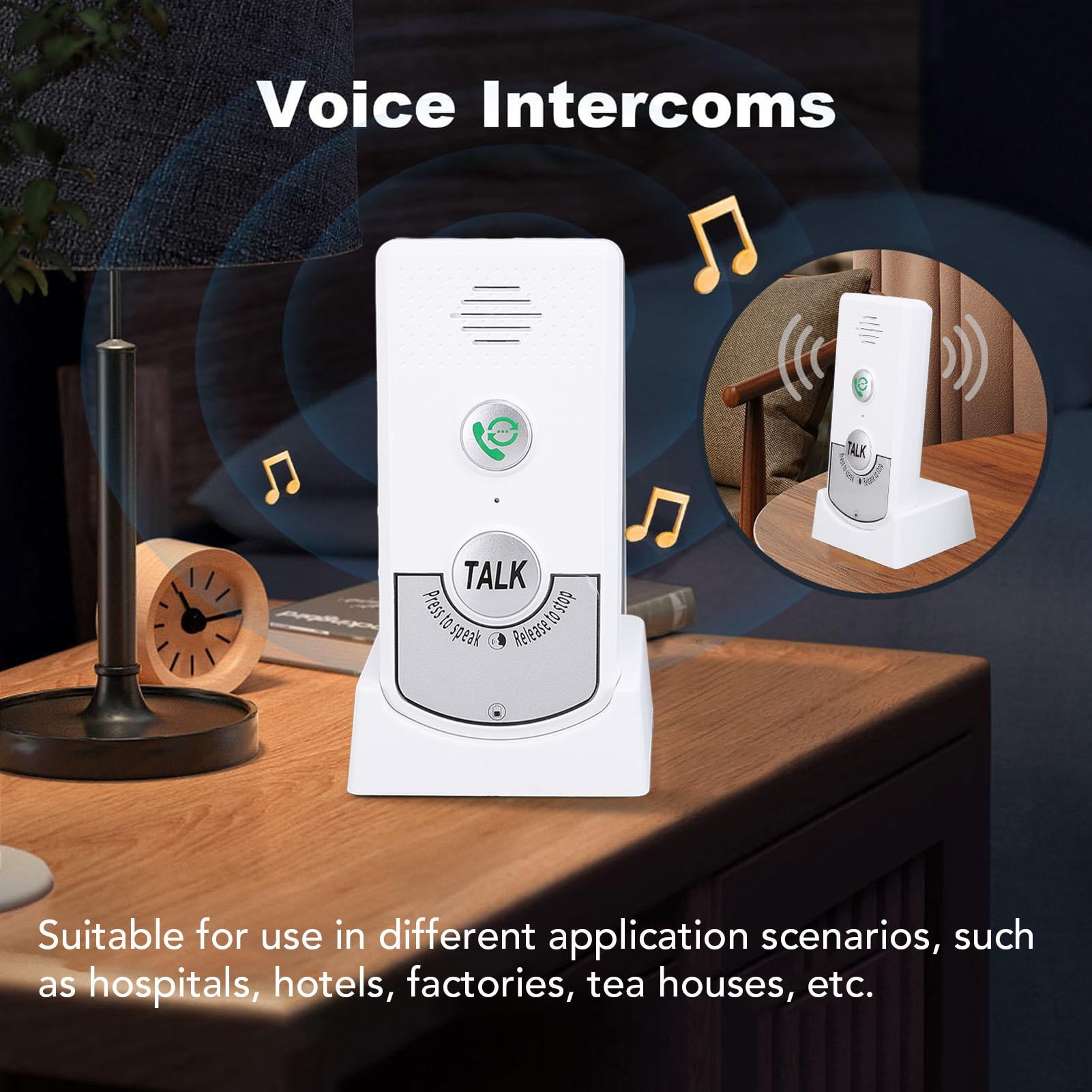 Yajisi 2‑Way Wireless Doorbell Intercom Kit – 1000 m Range, 1800 mAh Battery, Water‑Resistant Outdoor Unit, Smart Doorbell Core