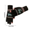 thumbnail image 2 of Oggfader Women's Winter Knitted Gloves - Touchscreen Full Finger, Warm Brushed Interior, Christmas Reindeer Pattern, Long Cuff for Outdoor Use, 2 of 4