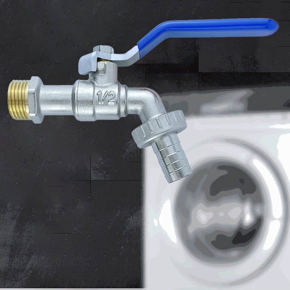 RichLink Single Long Handle Tap Brass Water Faucet Antifreeze Outdoor Garden Irrigation blue