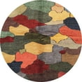 thumbnail image 1 of Ahgly Company Indoor Round Abstract Red Brown Abstract Area Rugs, 8' Round, 1 of 6