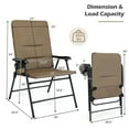 thumbnail image 3 of Costway Portable Folding Camping Chair with Cup Holder, Brown, 3 of 9